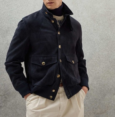 Homme bleu daim - homme, cuir