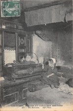 29-SCENE BRETONNE-INTERIEUR BRETON-LE BERCEAU-N 6014-C/0213