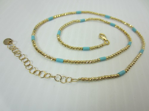 14k jaune perle turquoise - 14k,