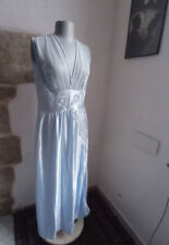 Long déshabillé femme vintage bleu eighties Taille 42 chemise de nuit