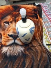 abat jour vintage En Faience. Avec Fleur Bleue