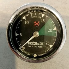 Classic Mini Cooper BMC MK1 Redex Vacuum Gauge Dial Smiths Works Car Care Robot 