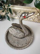 Cygne Argenté - Porte-Bagues / Décoration - Style Vintage - Détails Gravés