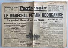 JOURNAL  PARIS SOIR 1e/7/1940