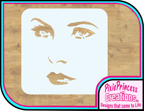 Pochoir visage femme pretty - visage,
