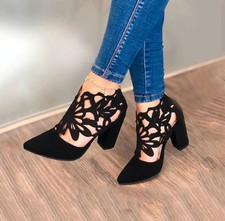 escarpins haut à talons noir dentelle 37