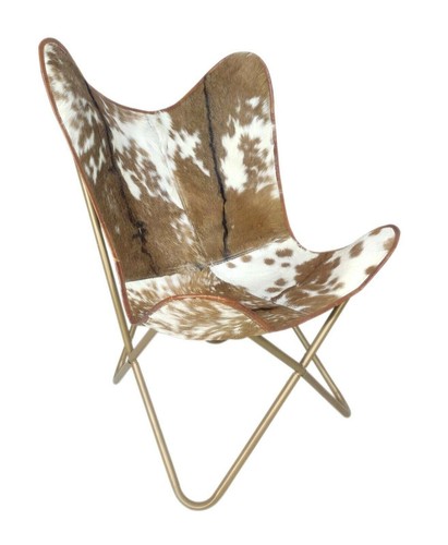 Cuir vache papillon chaise - de,