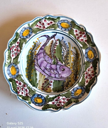 Assiette faïence peinte - assiette,