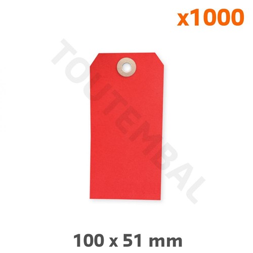 Etiquette carton rouge - , 100x51