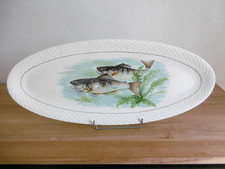 PLAT A POISSON FAIENCE GIEN .