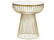 Table d'Appoint Blanc et Doré