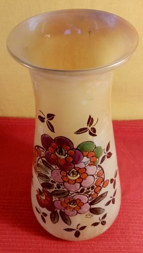 Vase jaune pâte verre - vase,