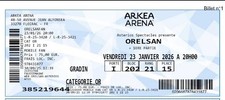 billet ticket de concert ORELSAN BORDEAUX 23 /01/2026