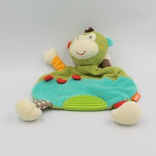 Doudou plat singe vert marron