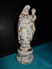 VIERGE A L'ENFANT JESUS XIXème PORCELAINE DOREE OR PARIS SEVRES SAXE