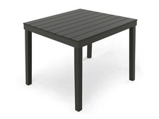 Table Carrée Bali En Résine, 78X78Cm, Anthracite
