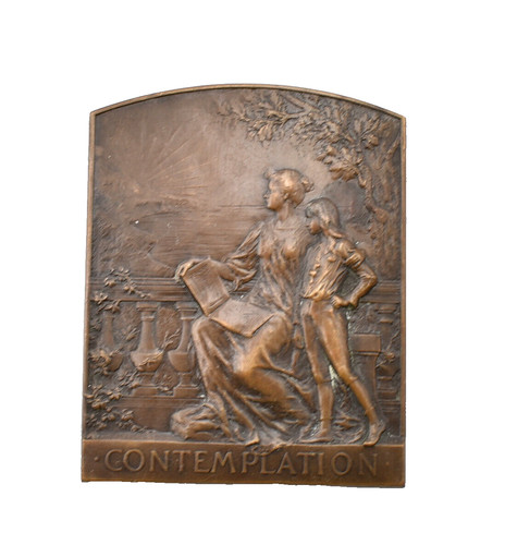 Plaque bronze art - art, nouveau
