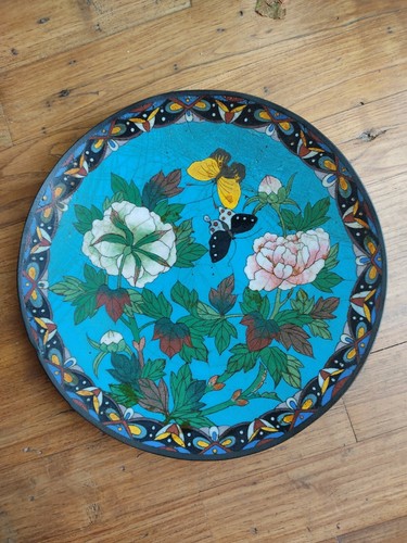 Assiette ancienne email