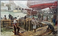 EXPO. UNIVERSELLE 1900: CHANTIER PONT ALEXANDRE III - Grande Planche couleur