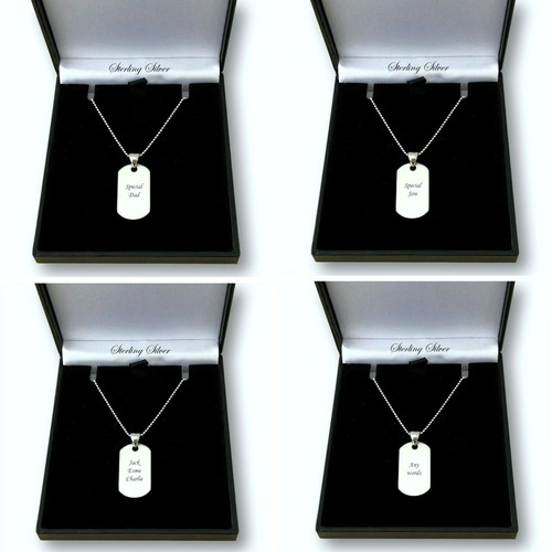 Collier dogtag gravé argent - collier, gravé,