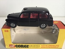 Corgi Austin London Taxi #418 whizzwheels 1/43 noire intérieur rouge 1972 A-/B