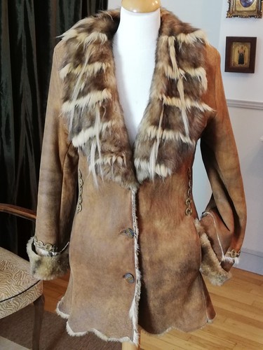 Manteau hiver peau lainée - manteau,