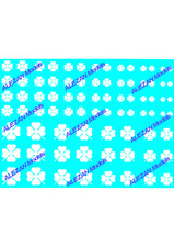 ALEZAN MODELS . DECALCOMANIES . TREFFLE ALFA ROMEO . BLANC . 1/43 . 1/32 . 1/24