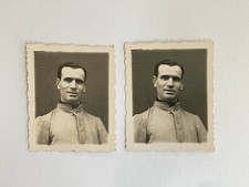 LOT 2 PHOTOS D'IDENTITÉ ANCIENNES PHOTOMATON JEUNE HOMME UNIFORME MILITAIRE?