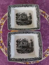 2 Plats Rectangles Creux Villeroy Boch Mettlach Modèle Artémis Décor Chasse 29cm