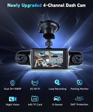 Dashcam Auto Écran IPS 3",Vision Nocturne, SD 64GB, G-Sensor, 24H, Vechtel 2K