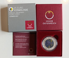 AUTRICHE 25€ EURO 2015 COSMOLOGIE ARGENT / NIOBIUM + COFFRET