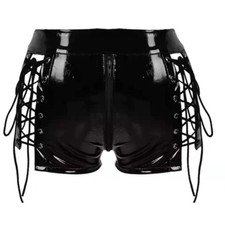 Simili Cuir Verni Short Femme