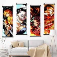 Tableau Demon slayer toile imprimée avec cadre déroulant 90×30cm décoration mur