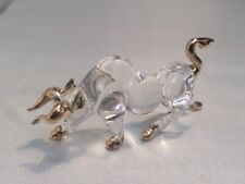 TAUREAU en cristal Doré à l'OR fin  22K Pièce unique-ARTISANAL. Animaux