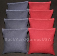 ALL WEATHER CORNHOLE BEAN BAGS Navy & Maroon Resin Filled WATERPROOF 