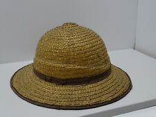 -ANCIEN CHAPEAU TYPE COLONIAL en PAILLE très très Fine Le MODERN CASQUE