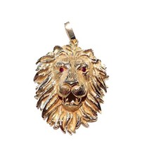 Pendentif Tête De Lion En Or