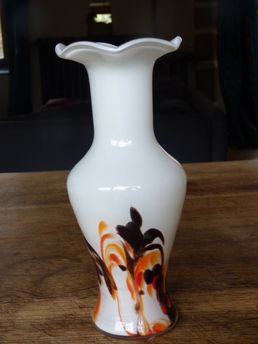 Ancien vase coloré opaline - vase,