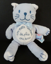 2. DOUDOU PELUCHE SUCRE D'ORGE CHAT BLEU Un petit bonheur de plus sur terre TTBE