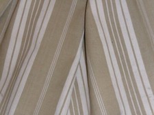 Ancienne toile à matelas,coton.Rayée blanche et sauge.As is.