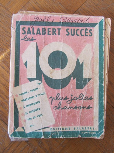 Livre ancien chansons