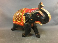 Ancienne statue d'éléphant en bois sculpture made in India déco yoga ayurvéda