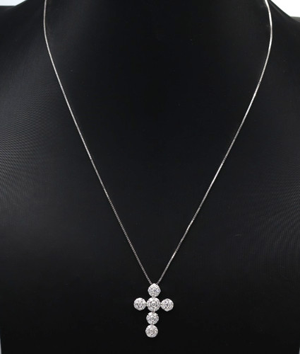 Chaîne avec croix diamants - croix, en