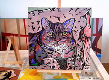 B Jost , acrylique sur carton entoilé 2025 , 20 x 20cm , ref Artmajeur  AKOUN