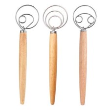 Fouet à Pâte Danois 3pcs Acier Inoxydable Fouet Danois pour des Pâtes Épaisse...