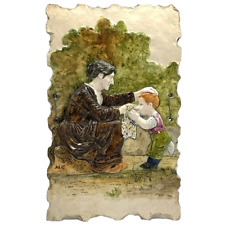 PLAQUE Céramique MAX CLAUDET à SALINS Barbotine Impressionniste Montigny 19th...