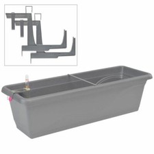 Bacs à Fleurs Set Extra Line 59 CM Gris Pierre Support + Bac Avec Stockage D'Eau