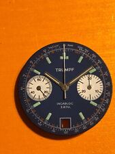 NOS ! Cadran  Trumpf  diamètre 29, 55 mm  + jeu d' aiguilles   pour Valjoux 7734