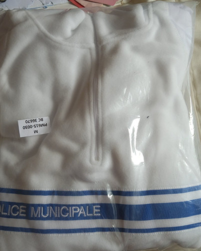 Pull polaire blanc police - polaire,