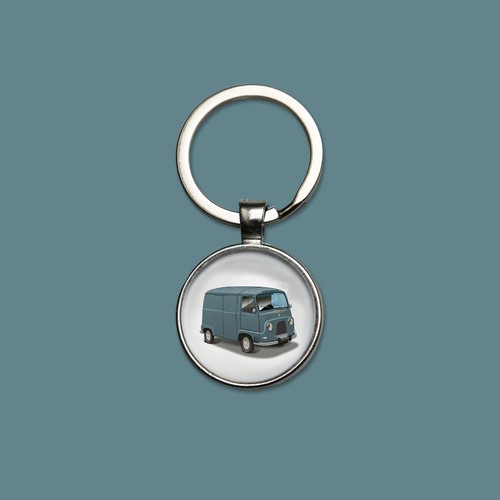 Porte clés estafette - estafette, bleue